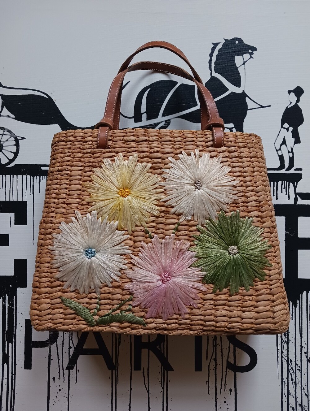 Kate Spade Vintage Raffia Floral, Straw Tote Bag